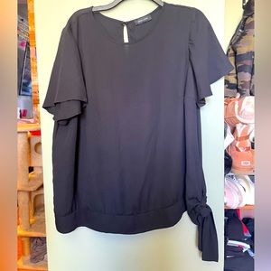 Black blouse with side tie